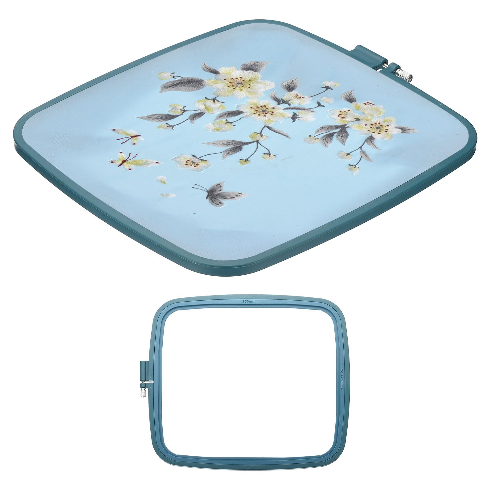 PATIKIL 1 Pieces Square Embroidery Hoops Square Cross Stitch Hoops Frames ABS Plastic Embroidery Hoops for DIY Sewing Tools for Art Craft, Dark Blue