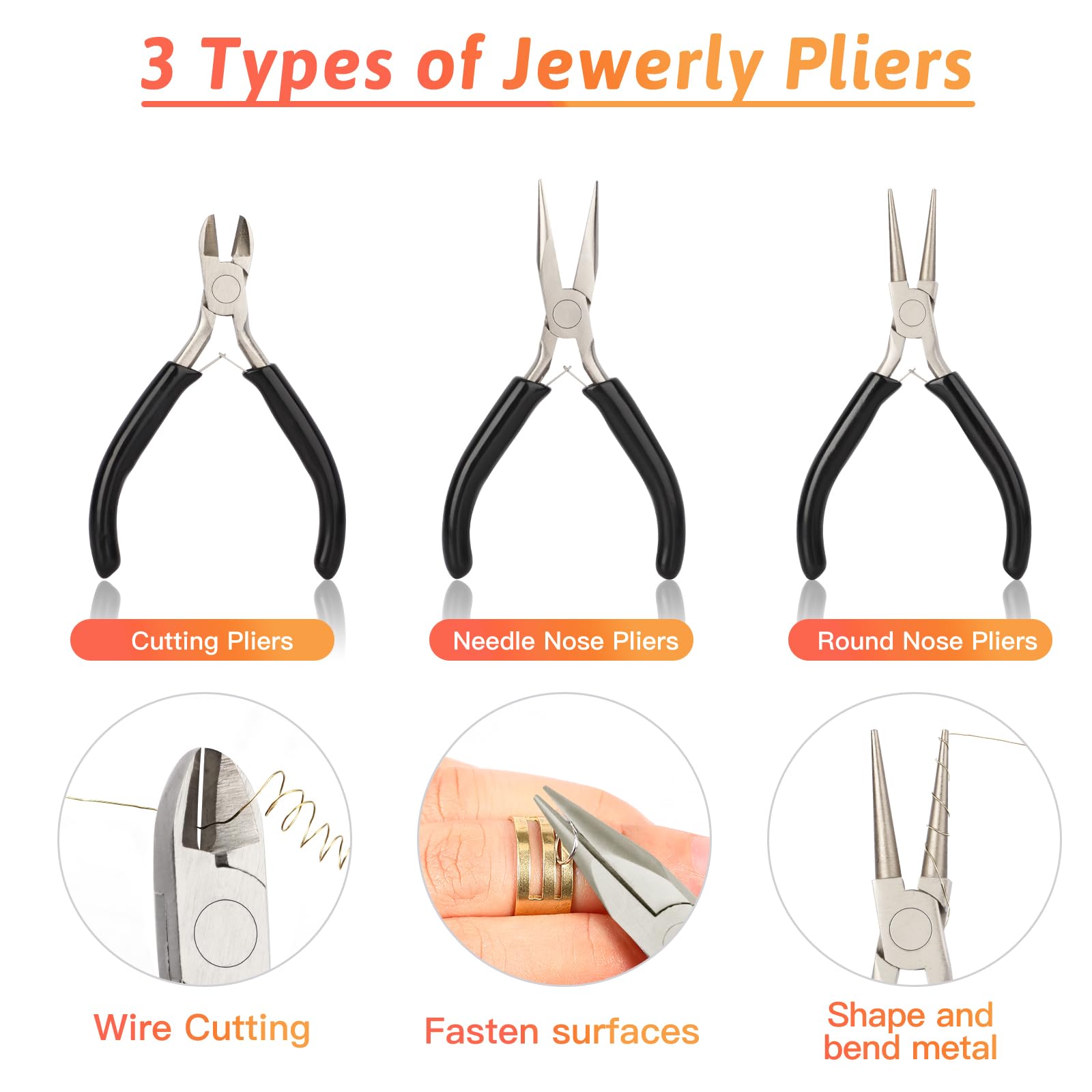 Giwaelro Jewelry Making Kit for Adults, Jewelry Making Supplies with Pliers, Wires, Findings, Necklace Chains, Magnifier and Storage Bag