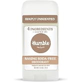 Humble Aluminum-Free Deodorant, Simply Unscented - 1 Pack | Baking Soda-Free, Clean, Fresh, Natural, Essential Oils, Sensitive Skin, Long-Lasting Odor Control, Cruelty-Free, Men &amp; Women