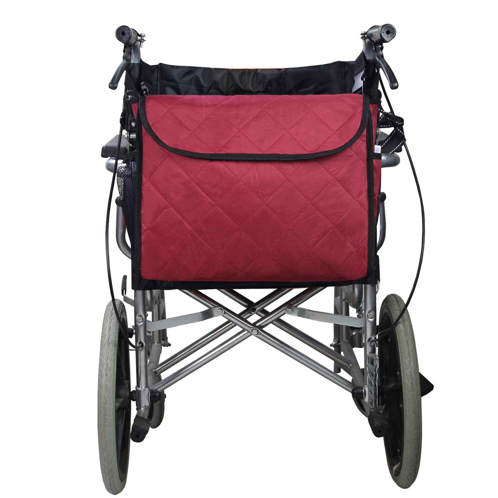 Wheelchair Backpack Bag, Wheelchair Bag,6Colors - Large Tote Accessory to Hang on Back- Lightweight, Wheelchair Storage Organizers for Walkers, Rollators, Scooters (Wine red)
