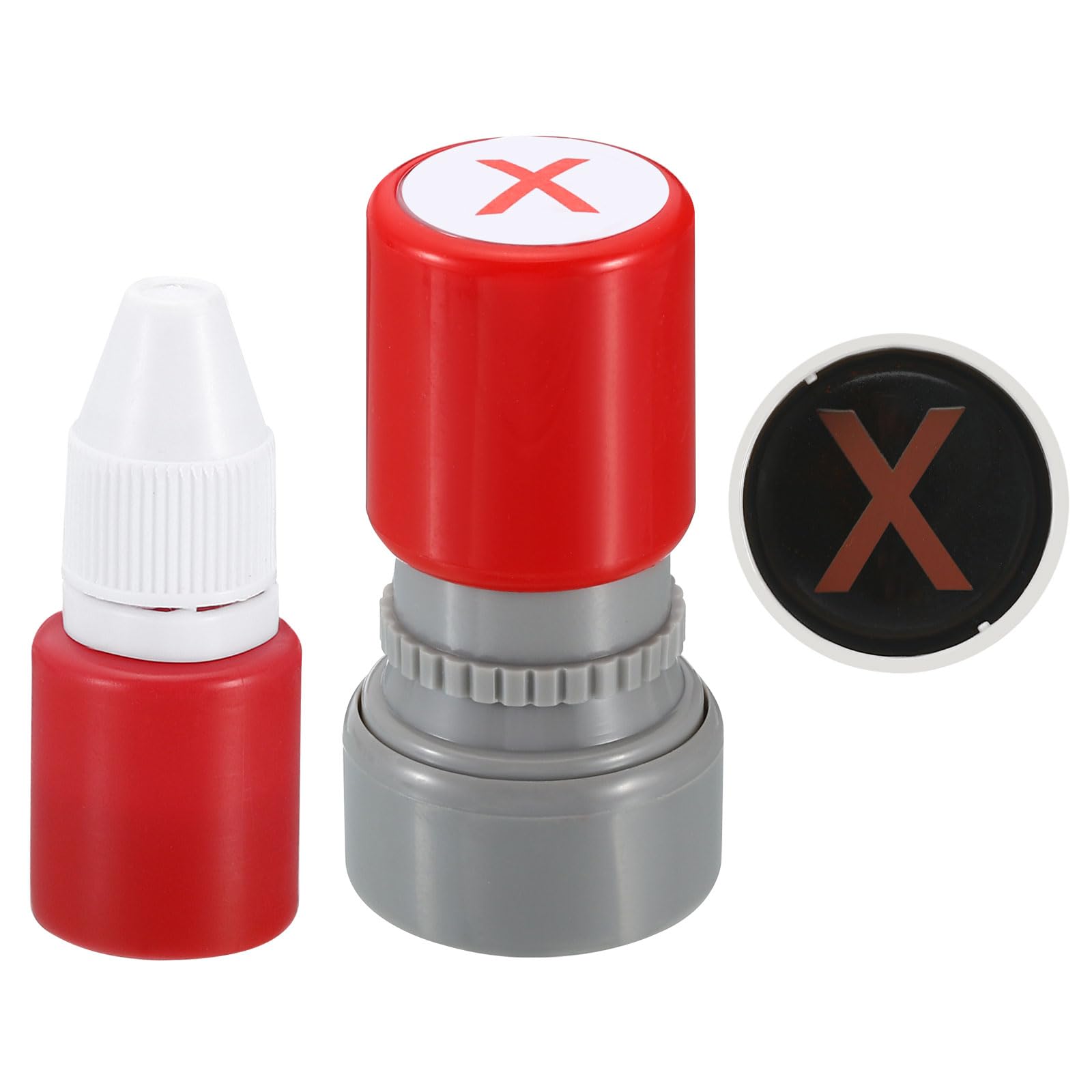 PATIKIL Red Letter X Alphabet Teacher Stamp Set, Mini Ink Stamp for Class Notebook Scrapbooking DIY Craft