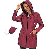Century Star Packable Rain Jackets Waterproof Womens Rain Coats with Hood Lightweight Windbreaker Jacket