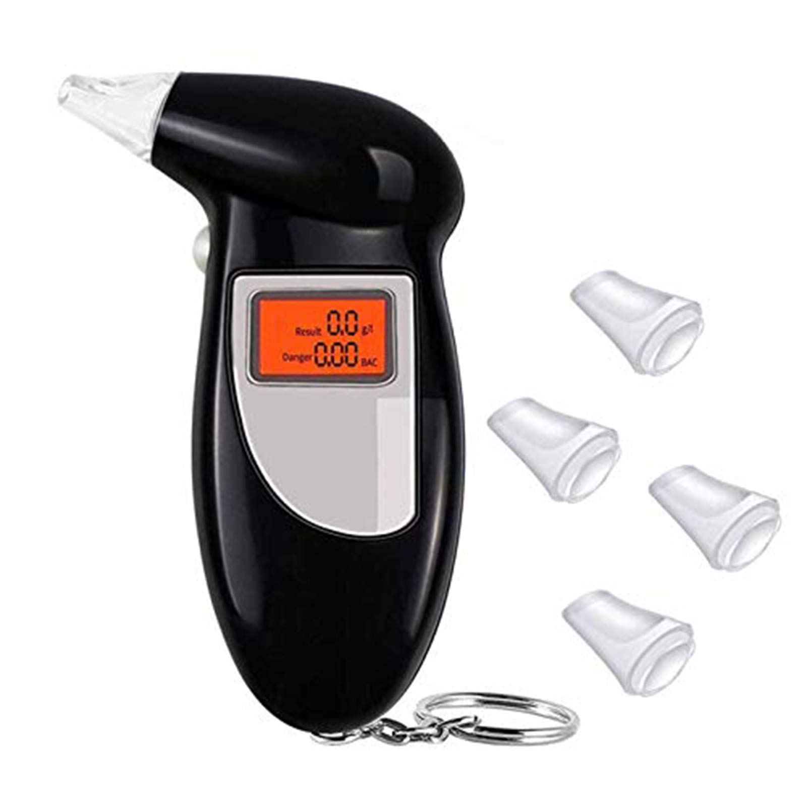 iwobi Alcohol Tester, Professional-Grade Accuracy Alcohol Tester with 4 Pcs Mouthpieces,LCD Display for Night Reading Semi-Conductor Sensor Breathalyzer Kit