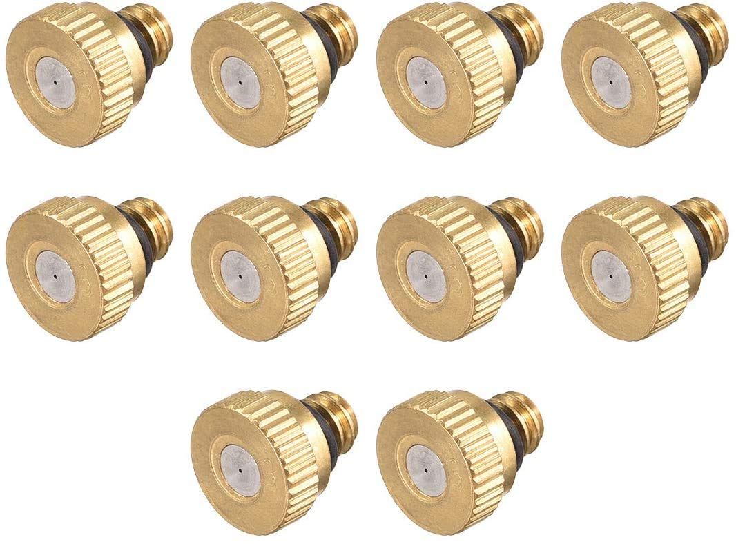 DollaTek 0.3mm atomizing Nozzle Nozzle 3/16 Brass Low Pressure atomizing Nozzle Cooling and humidifying nozzle-10pcs