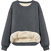 Trendy Queen Fleece Sherpa Lined Sweatshirts for Women 2025 Fall Fashion Winter Crewneck Pullover Hoodies Outfits Clothes