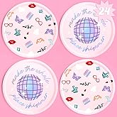 xo, Fetti Party Paper Plates | 24pcs. 9" | Concert Party Tableware, Bachelorette Decorations, Birthday Dishware, Bridesmaid Supplies