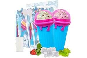 2PCS 500ml Slush Cups Slushy Maker Cup Slushie Smoothie Machine for Home Kids Portable Milk Drinks and Juices Quick Frozen Sm