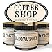 Old Factory Scented Candles - Coffee Shop - Set of 3: Coffee Bean, Hazelnut, and Chai Tea - 3 x 4-Ounce Soy Candles - Each Votive Candle is Handmade in the USA with only the Best Fragrance Oils