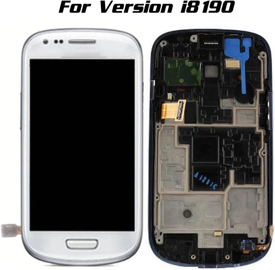 Replacement Full LCD & Touch Screen Lcd Digitizer Glass Assembly Compatible for Samsung Galaxy S3 Mini I8190 (White)