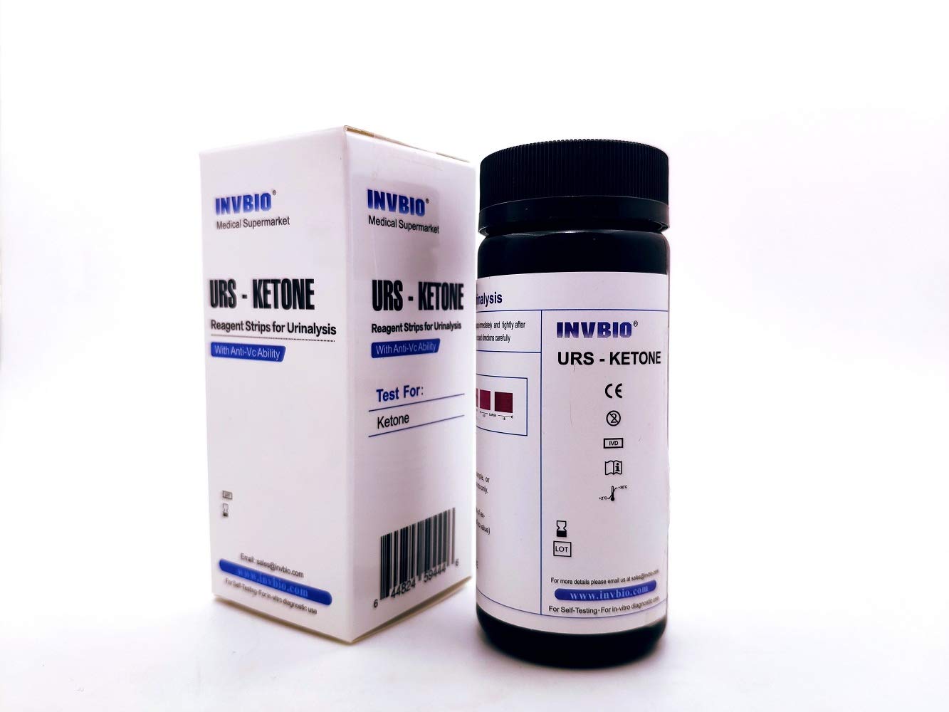 125ct - INVBIO Urine Ketone Test Strips for Testing Ketosis, Home Ketone Test strips, Accuracy and Precision Urinalysis Strips for Low Carb Dieters Who Have No Diabetes or Have Diet