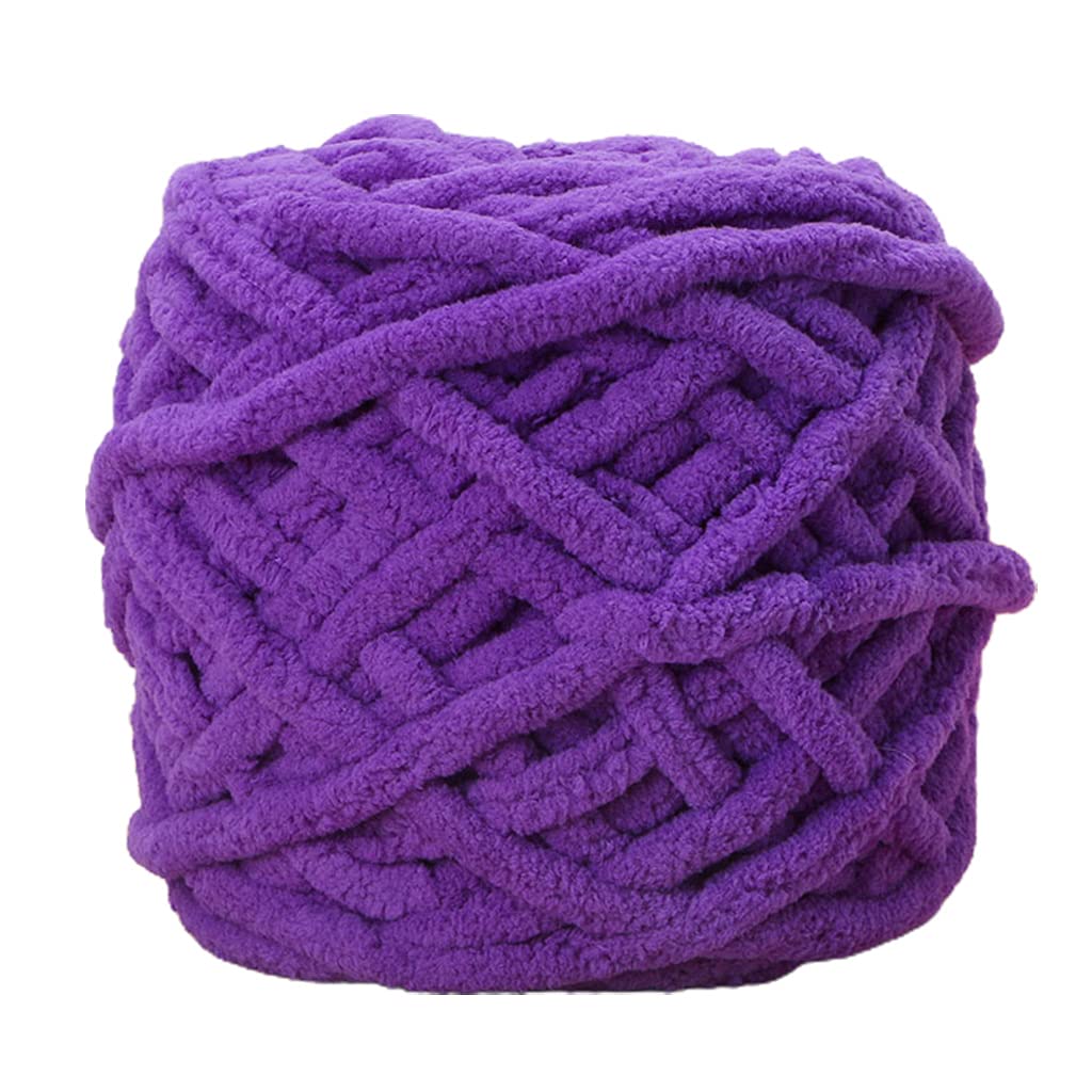 RK-HYTQWR 100G/1Ball Soft Cotton Hand Knitting Yarn Chunky Woven Bulky Crochet Worested,Thick Icicle Wool,Violet