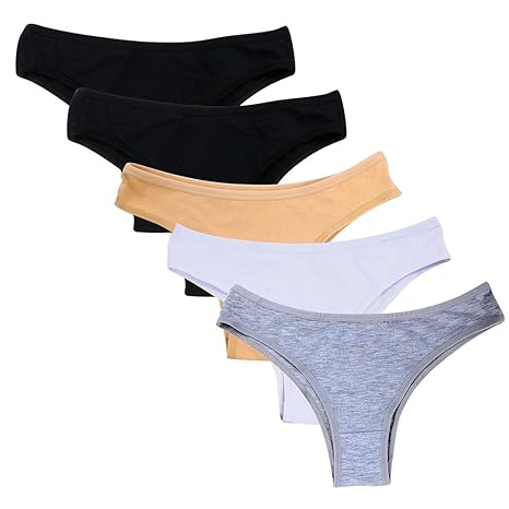 Nightaste Damen Baumwolle Tanga (5 Stück in einem Paket)