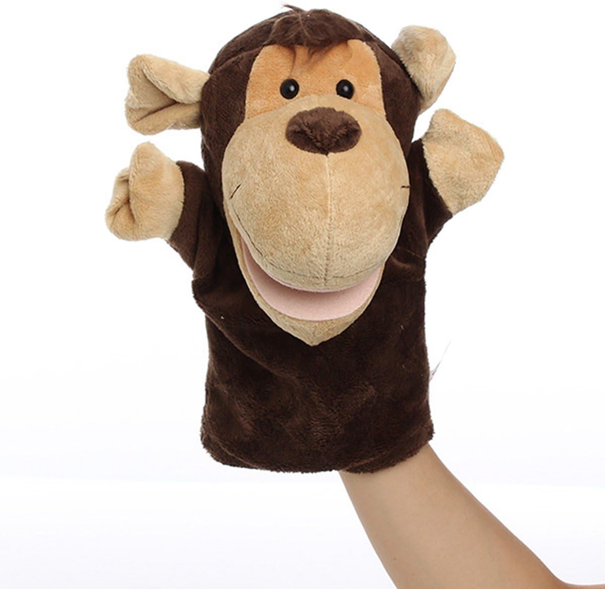Child Kids Cute Plush Velour Animals Glove Hand Puppets Doll Learning Aid Toys(Monkey)