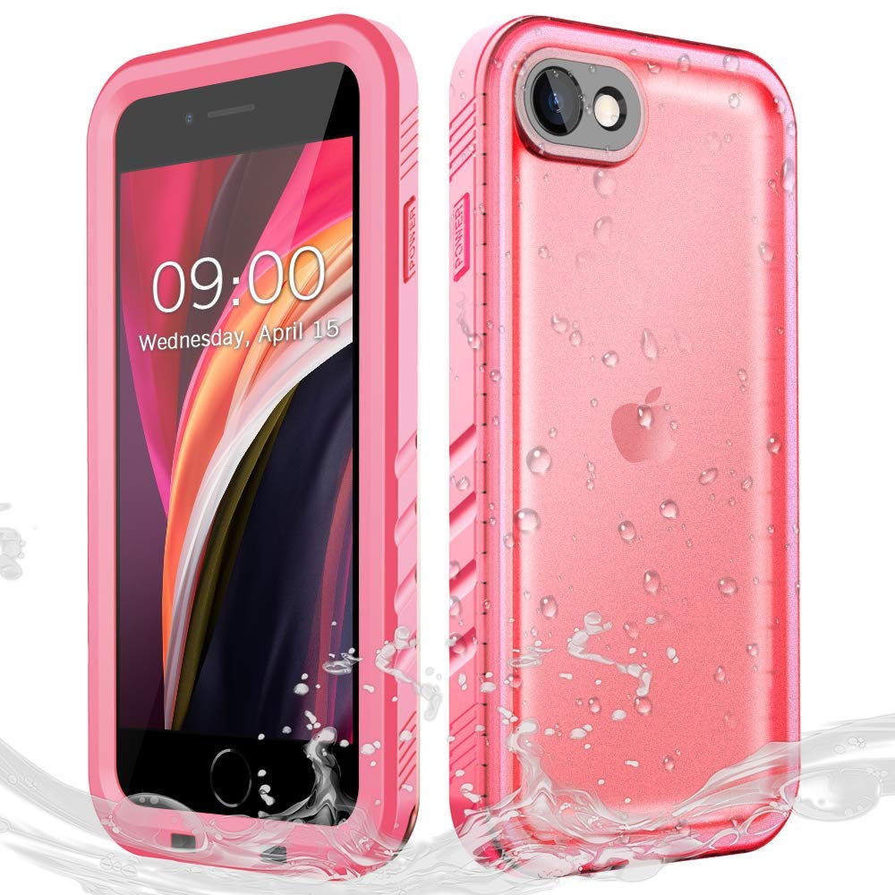 Cozycase for iPhone SE 2022/2020 SE3 SE2 iPhone 8/7 Case Waterproof Shockproof - Military Protective/Heavy Duty【360 Full Body】Underwater Dustproof Front and Back Case with Screen/Camera Protector-Pink — image 1