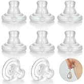 8 PCS Silicone Earring Backs, Transparency Secure Earring Backs for Studs, Hypoallergenice Backings Replacements for Studs/Droopy Ears, No-Irritate for Adults (Clear)