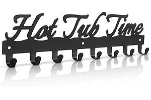 IBosins Towel Rack for Hot Tub Bathroom Towel Holder with 8 Hooks Towel Hanger Wall Mounted for Robes, Clothes, Towels - Hot 