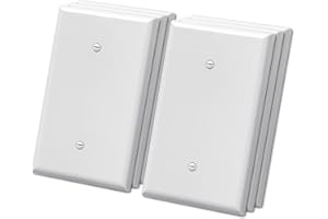 BESTTEN 6 Pack 1-Gang Oversize Blank Wall Plate, Unbreakable Polycarbonate Oversized Jumbo Outlet Cover, Single Gang No Divic