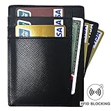 RFID Men's Slim Front Pocket Minimalist Blocking Leather Wallet Card Holder