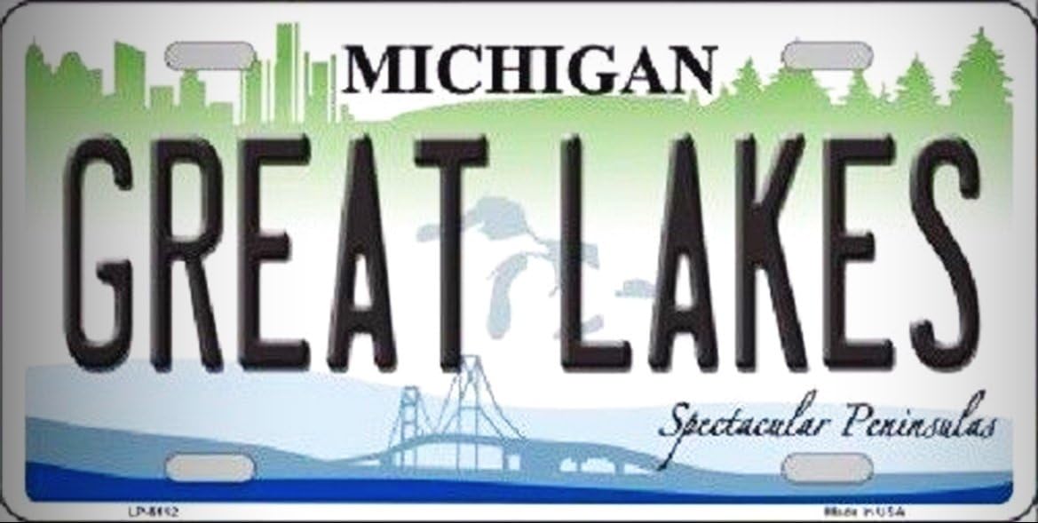 Great Lakes Michigan Metal Novelty License Platefor Home/Man Cave Decor by PrettyMerchant