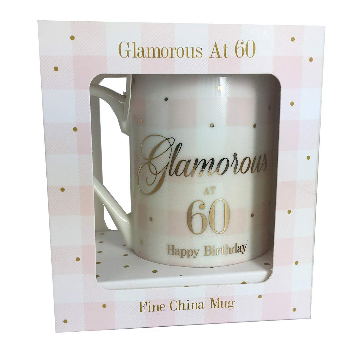 Glamorous at 60 Mug Happy Birthday Diamante 60th Milestone Gift Girls Ladies Her