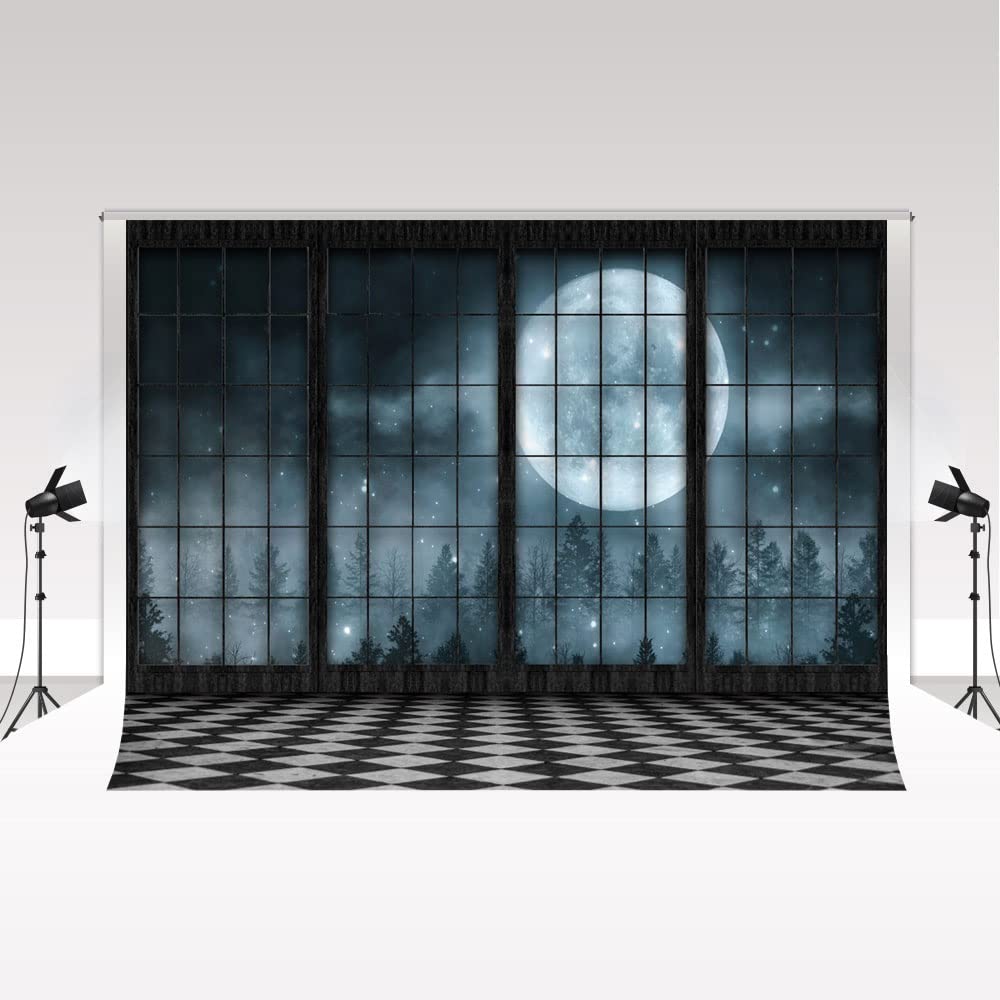Kate Halloween Night Decoration Background 2.2x1.5m/7x5ft Horror Gothic Style Halloween Party Event Backdrop