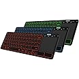 Arteck Universal Backlit 7-Colors Bluetooth Touch TV Keyboard with Easy Media Control and Build-in Touchpad for TV-Connected