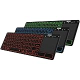 Arteck Universal Backlit 7-Colors Bluetooth Touch TV Keyboard with Easy Media Control and Build-in Touchpad for TV-Connected 