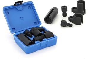 A ABIGAIL 5 PCS Automotive O2 Oxygen Sensor Socket Wrench Removal Tool and Thread Chaser Set 3/8" 1/2" Drive x 7/8" 22mm O2 S