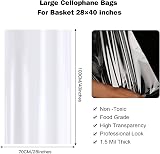 HCSSZ 10 Pack Cellophane Gift Basket Bags with Pull Bows Large 28x40 in view 2