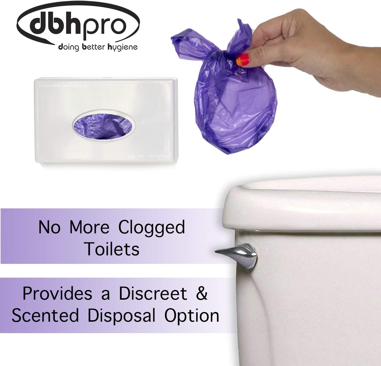 Sanitary Napkin Disposal Bags - Feminine Hygiene Sanitary Bags, 50 Scented Plastic Degradable Disposal Bags for Maxi Pads Tampons Feminine Products: Health & Personal Care