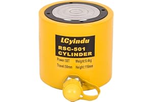 LCyindu 50T Hydraulic Cylinder Jack Ram 2"(50mm) Stroke Solid Single Acting Hydraulic Ram Cylinder Jack Hydraulic Lifting Cylinders, RSC-501(50T 2Inch)