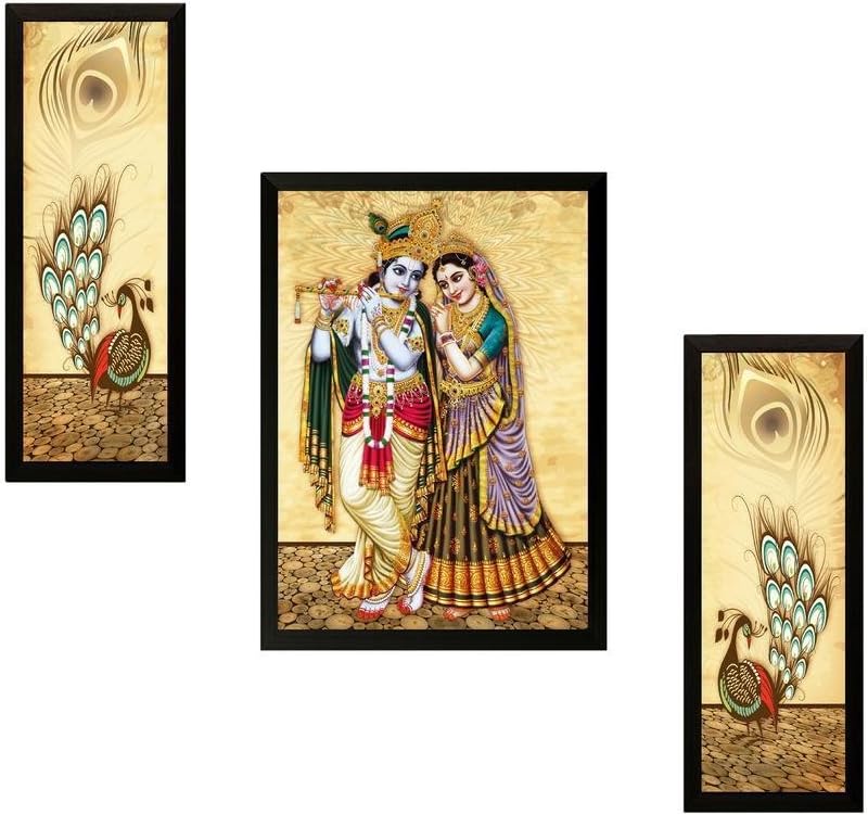 Paintings - NOBILITY Radha Krishna Framed Painting UV Textured Design Religious Wall Art Decor Showpiece Figurine Idol Statue