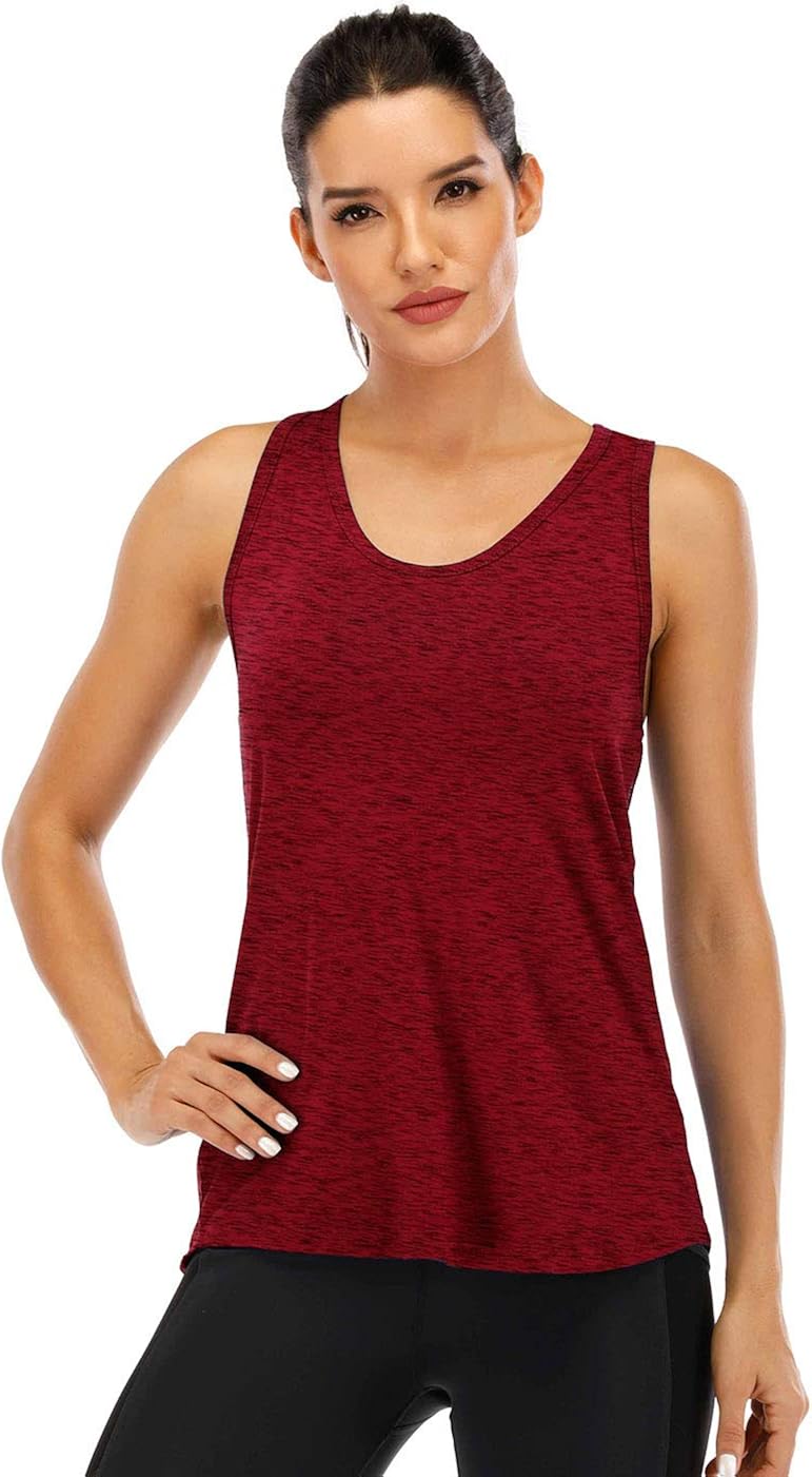 Fihapyli Workout Tank Tops for Women Sleeveless Yoga Tops for Women Mesh Back Tops Racerback Muscle Tank Tops: Clothing