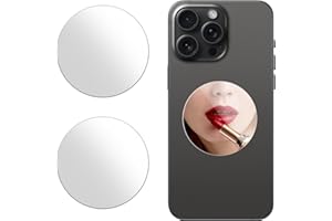 Cavdycidy Special-shaped Mirror Decal for Smartphone，Stick-On Make up Mirror Sticker on Phone Case Back，Special-shaped Mirror Phone Charm （2 Pack ）