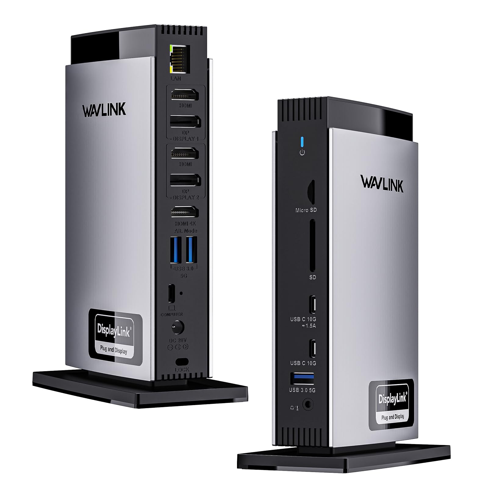 WAVLINK Displaylink Laptop Docking Station with 3 HDMI, USB C Dock Triple Display 4K60Hz, 100W Charging for M1 M2 M3 M4 Mac and Windows, 2DP, 5 USB Ports, 1Gbps Ethernet, Audio/Mic, SD/TF