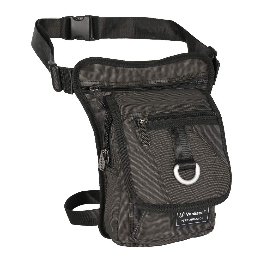 Vanlison Waterproof Airsoft Tactical Drop Leg Pouch Bag Panel Motorcycle Bag Black