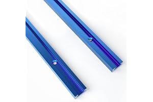 UTOOL 48 Inch Double Cut Profile Universal T Track with Predrilled Mounting Holes and Screws for wood, Sandblast Anodized Aluminum Extrusion T Rail Track for Woodworking, 2Pack (Sapphire Blue)
