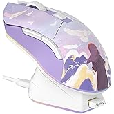 DAREU Wireless Gaming Mouse with Charging Dock Rechargeable RGB,12K DPI,7 Programmable Buttons High-Precision Sensor [300IPS] [1000Hz] for PC Notebook Mac