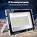 Viugreum 300W LED Flood Lights Outdoor, Slim Design 30000LM IP65 Waterproof Super Bright Security Lights, Daylight White 6500K Stadium Lights for Garden, Garage, Factory, Warehouse
