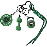 Disengor Gym Dumbbell Barbell Kettlebell Purse Keychain - Muscle Faith Cup Rope Gym Bag Handbags Purse Charms - Fitness Gift
