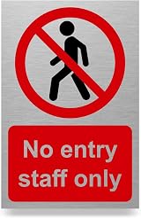 Viro Display Staff Only Sign - Aluminium - 100x150mm - Self-Adhesive - UK Made view 1