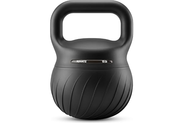 Squatz 15 lb Soft Training Kettlebells for Home Gym, Shock-Absorbing Base, Kettlebell with Extra-Wide Non-Slip Handle, Floor-
