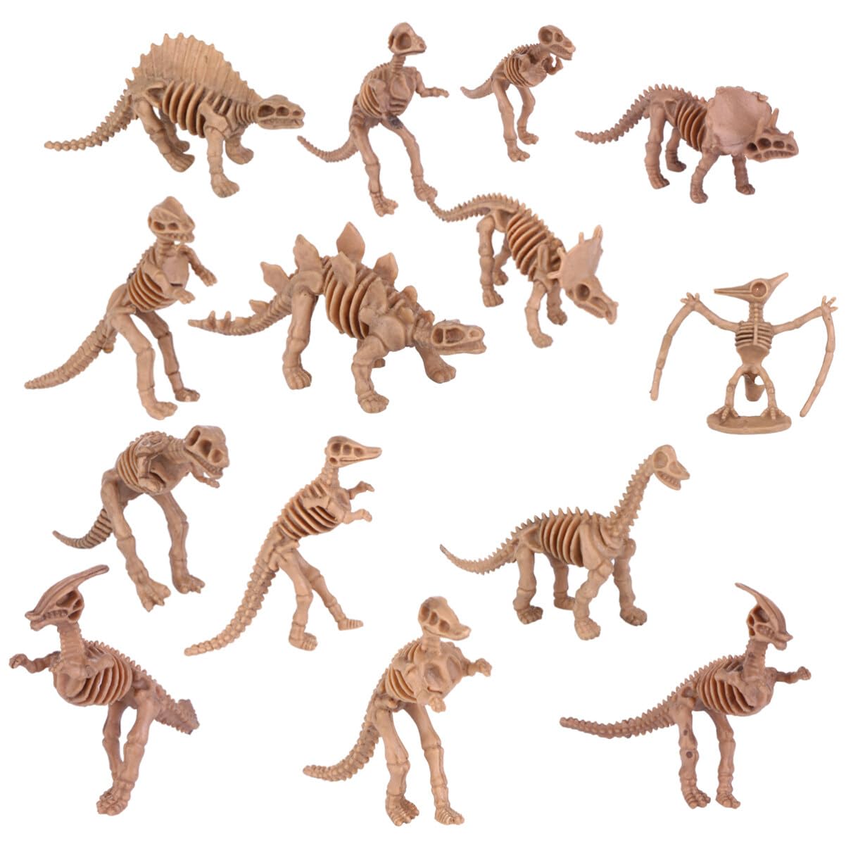 Milisten 12PCS Dinosaur Skeleton Simulation Dinosaur Fossil Model Assorted Figures Educational Toys for Science Play (Mixed)