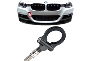 JGR Track Racing Style Tow Hook Towing Eye CNC Aluminum Screw On Car Accessories Front Rear Bumper Compatible with BMW 3 Series 318 320 323 325 328 330 335 316 340 F30 F31 F34 GT 2012+ Black