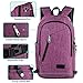 Yorepek College Backpack, Laptop Bag with Headphone Port and USB Charger Ports, Slim Anti Theft Travel Bag for School Students, Fits up to 17 Inch Laptop / Computer, Purple
