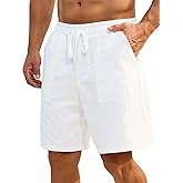 LIFROWI Mens Shorts Casual for Summer Beach Cotton Drawstring Stretch Twill Chino Golf Shorts Elastic Waist with Pockets