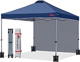 MasterCanopy Durable Ez Pop-up Gazebo 2.5x2.5M Navy Blue with Sidewall view 1