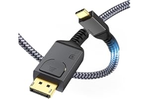 Maxonar Upgraded USB C to DisplayPort 1.4 8K Cable with Latches 6.6FT, Thunderbolt 4/3 /USB4 to DP Support 8K 60Hz / 4K 144Hz