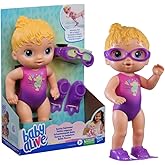 Baby Alive Boneca Sunny Swimmer - Cabelos Loiros Boneca de 25 cm em plástico com acessórios - Brinquedo para meninas e menino