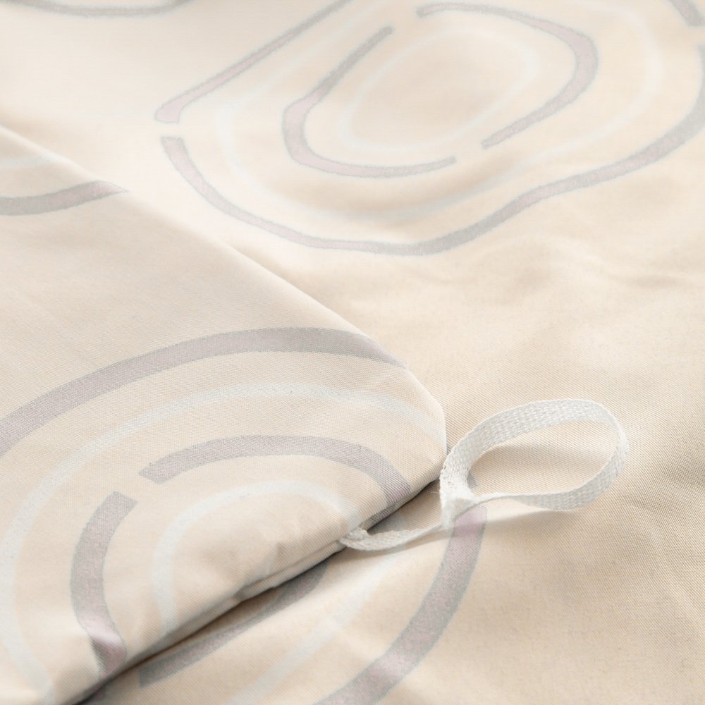 Duvet Cover Set with Zipper Closure-Circle Khaki Printed Pattern,Twin (66\
